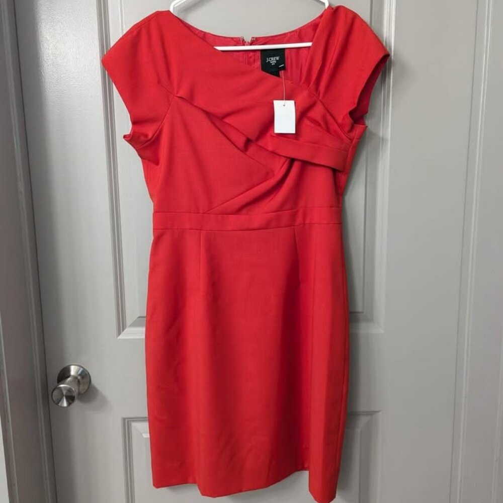 Red Jcrew Suit Dress